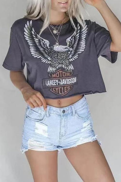 Print Crop T Shirt