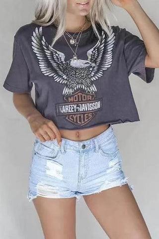 Print Crop T Shirt