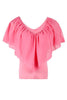 Ruffles Bat V Neck Blouse