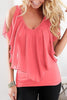 Ruffles Bat V Neck Blouse