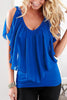 Ruffles Bat V Neck Blouse