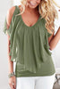 Ruffles Bat V Neck Blouse