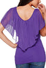 Ruffles Bat V Neck Blouse