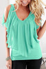 Ruffles Bat V Neck Blouse