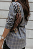 Grid Button Long Sleeve Shirt