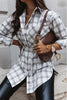 Grid Button Long Sleeve Shirt