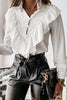 Ruffles Button Long Sleeve T Shirt