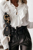 Ruffles Button Long Sleeve T Shirt