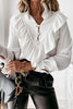 Ruffles Button Long Sleeve T Shirt