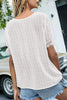 Lace V Neck Puff Short Sleeves Blouses