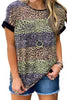 Leopard Patchwork Short Sleeve T shirt