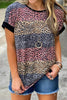 Leopard Patchwork Short Sleeve T shirt