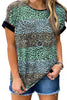 Leopard Patchwork Short Sleeve T shirt