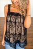 Lace Square Neck Sleeveless Top