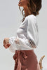 Hollow V Neck Puff Sleeve Blouse
