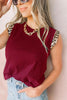 Leopard Patchwork Sleeveless T Shirt