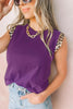 Leopard Patchwork Sleeveless T Shirt