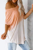 Gradient V Neck Loose T Shirt