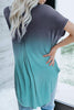 Gradient V Neck Loose T Shirt