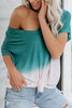 Gradient V Neck Loose T Shirt