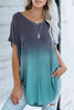 Gradient V Neck Loose T Shirt