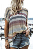 Colorful Lace Up Short Sleeve Knit T Shirt