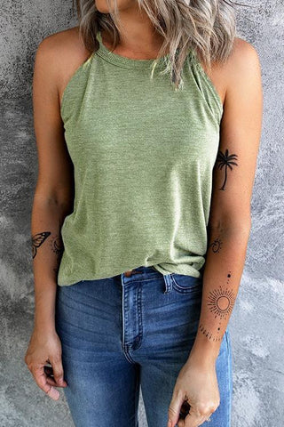 Solid Sleeveless T Shirt