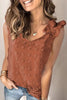 Textured Ruffle Sleeveless Tank
