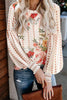 Floral Print Puff Long Sleeve Blouse