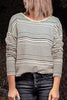 Bow Open Back Stripe Sweater