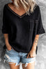 Pockets V Neck Blouse