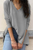 V Neck Waffle Knit Tunic