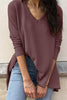 V Neck Waffle Knit Tunic