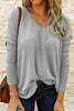 V Neck Waffle Knit Tunic