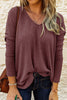 V Neck Waffle Knit Tunic