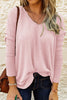 V Neck Waffle Knit Tunic
