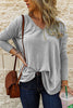 V Neck Waffle Knit Tunic