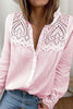 Hollow Lace Button Long Sleeve Shirt
