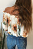 Off Shoulder Floral Drawstring Blouse