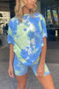 Tie Dye Short Sleeve T Shirt Short Set
