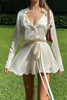 Button Flares Sleeve Skirts Set