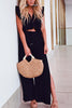 Ruffles Crop Slit Pants Set