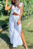 Ruffles Crop Slit Pants Set