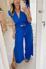 Ruffles Crop Slit Pants Set