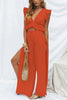 Ruffles Crop Slit Pants Set