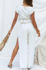 Ruffles Crop Slit Pants Set