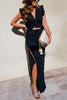 Ruffles Crop Slit Pants Set