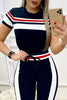 Color Block Skinny Pants Set