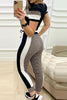 Color Block Skinny Pants Set