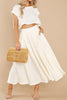 Solid Crop Maxi Skirts Sets
